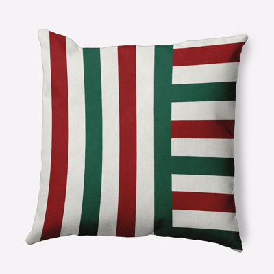 Coussin décoratif rayé en polyester pour l'intérieur et l'extérieur