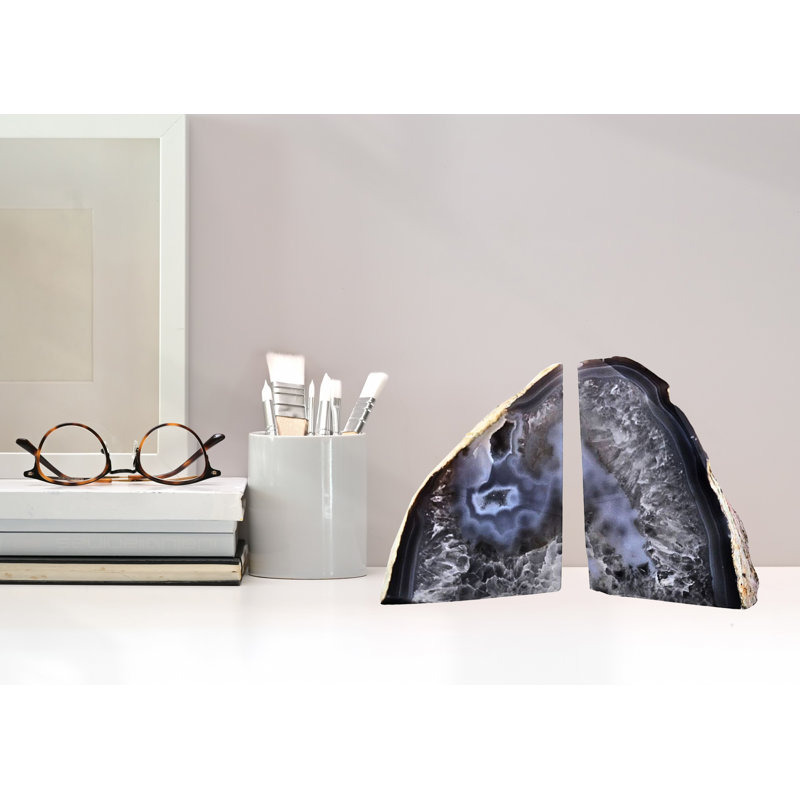 Serre-livres Eternity Agate |  Gris, H 7,5 po x l 5 po x P 8,5 po