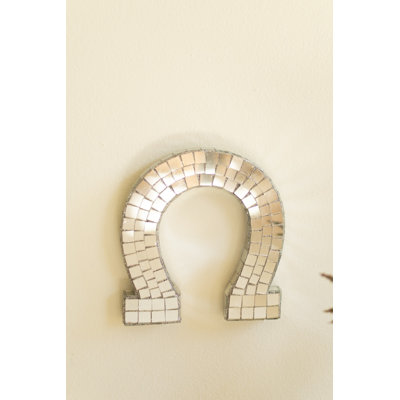  Ensemble de 3 décorations murales rétro en forme de miroir en fer à cheval H 14 po