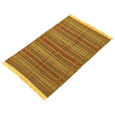 Tapis décoratif en laine noué à la main de conception unique 3 pi 3 po x 5 pi 1 po noué à la main new age kashkoli