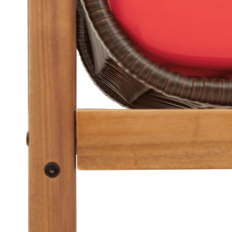 Latitude Run® Patio Bench With Cushion Brown Poly Rattan Acacia