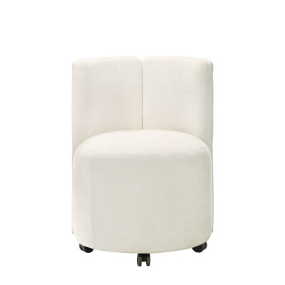 2 chaises d'appoint blanches en chenille avec pivot à 360 degrés. Élégant et pratique. Fonction pivotante pour plus de flexibilité. Coussin de dossier confortable. Fabriqué en bois synthétique. Convient à un repas ou à un salon