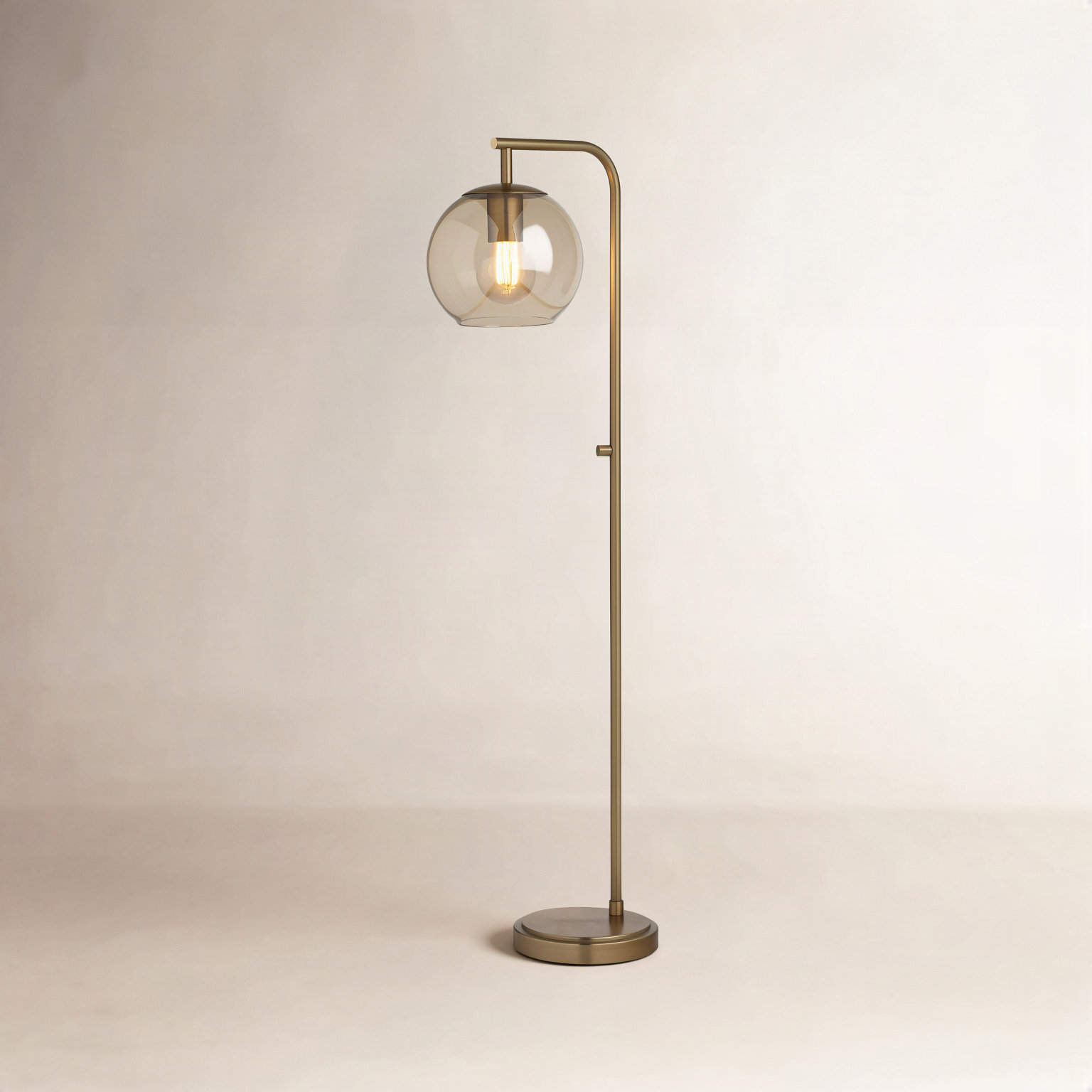 Claire 58.5'' Floor Lamp, Tinted Amber, Brass