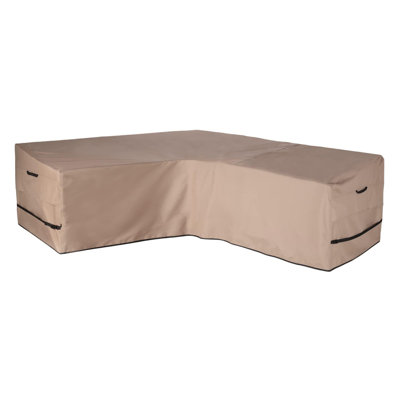 Patio V-Shaped Sofa Cover Waterproof For 7-Seater Outdoor Sectional Furniture Couch 105 Inch Wide