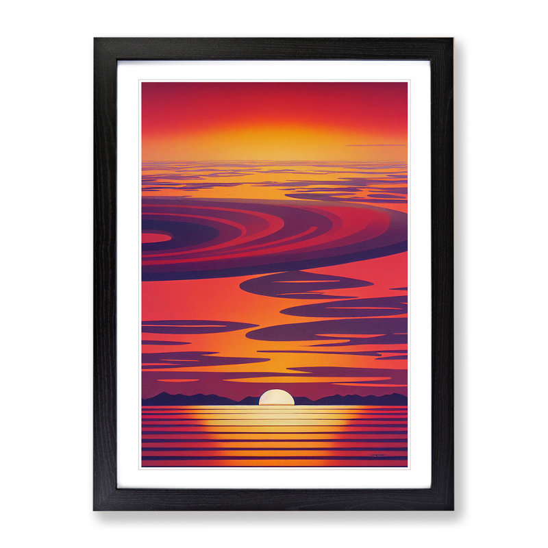 XV1022-4885X Unreal Sunset View - Print, Black Framed Paper, 66cm H x 48cm W, White