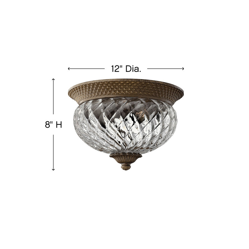 Mary 2 Light Flush Mount, Pearl Bronze