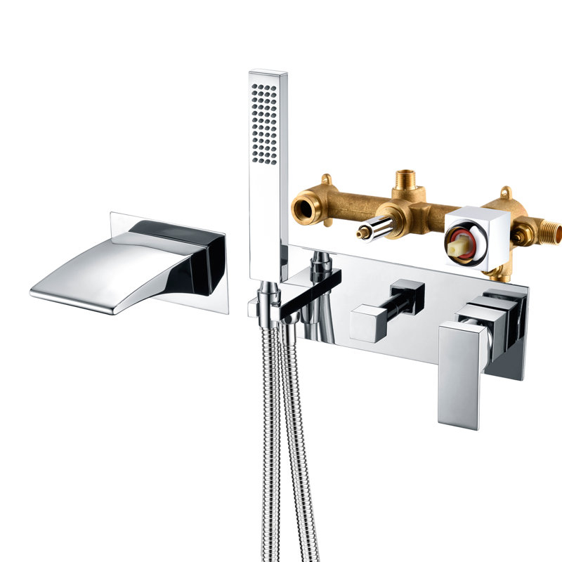 1 Handle Bathroom Waterfall Faucet with Diverter, Chrome