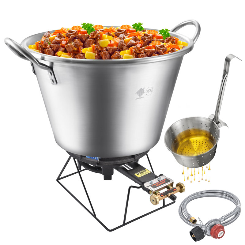 Ensemble de wok d'extérieur 69 pte, brûleur au propane 80 000 BTU, panier à frire Arc Cazo, 22" H x 20" W x 13" D