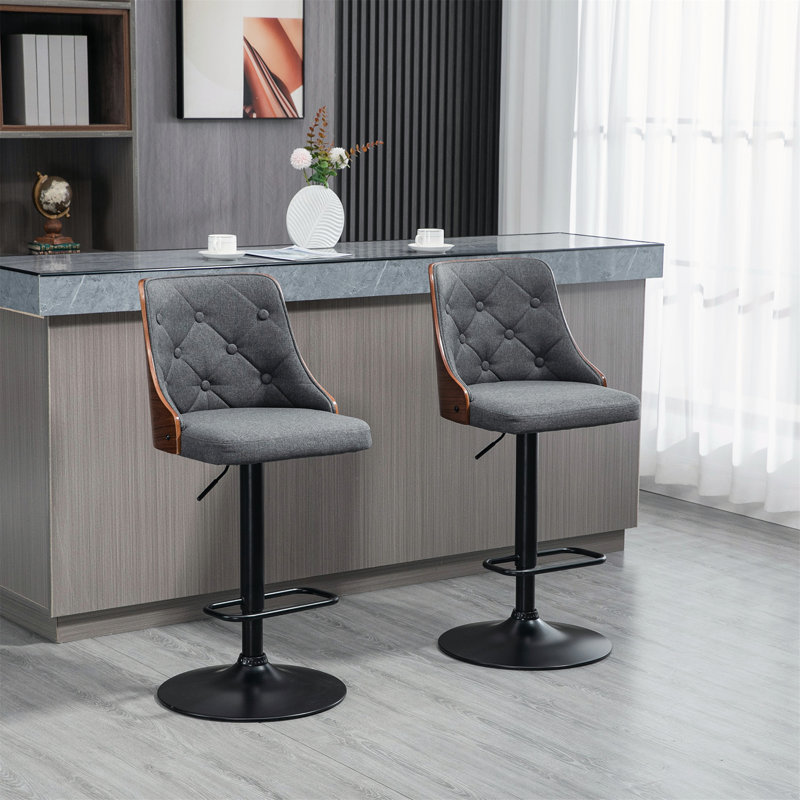 Ensemble de tabourets de bar pivotants réglables polyvalents avec dossier capitonné et repose-pieds pour toutes les occasions