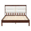 Structure de lit plateforme en bois massif avec tête de lit tapissier en velours beige, aucun sommier tapissier requis-352068729-352068728