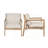 Outdoor Acacia Wood Armchair Set of 2