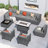 Reniyah 8 - Person Patio Conversation Set with Cushions-745479551