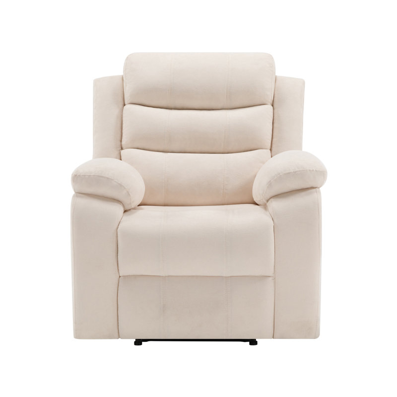 Boston Manual Latch Fabric Recliner Chair, Beige