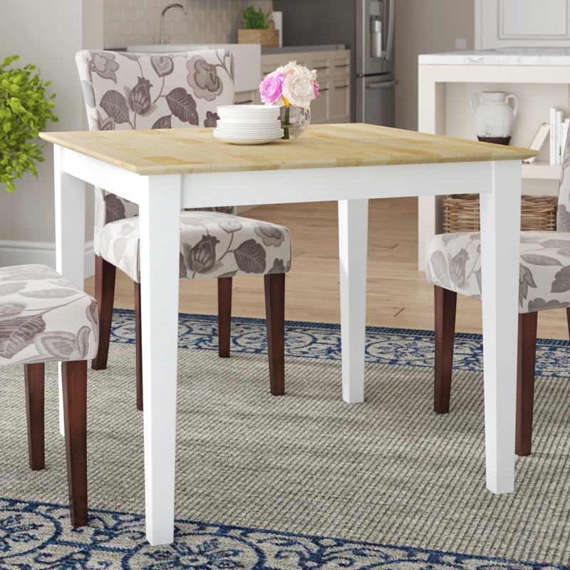 Calumet Heimann Solid Wood Dining Table, White / Natural, 30" H x 30" L x 30" W