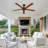 Whirlwinds 60 In. Indoor Black Solid Wood Ceiling Fan Without Light