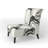 Minimalist Black and White II - Transitional Upholstered Slipper Chair
