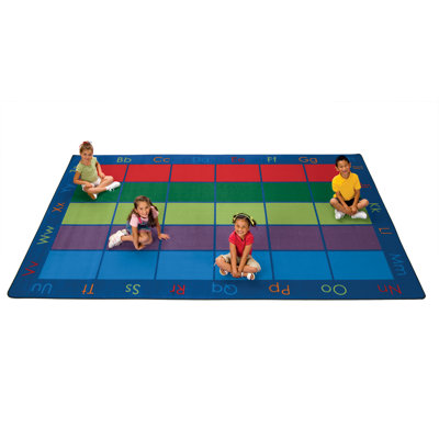 Tapis bleu / vert touffeté à motif coloré Premium Seating Collection