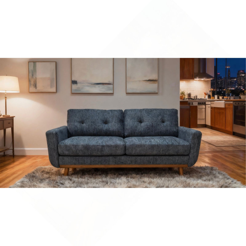 Canapé capitonné 67,7 po de largeur Mid-Century avec pieds en bois