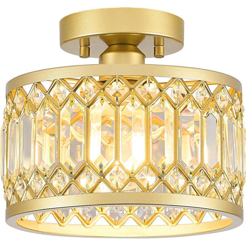 9" Modern Crystal Ceiling Light