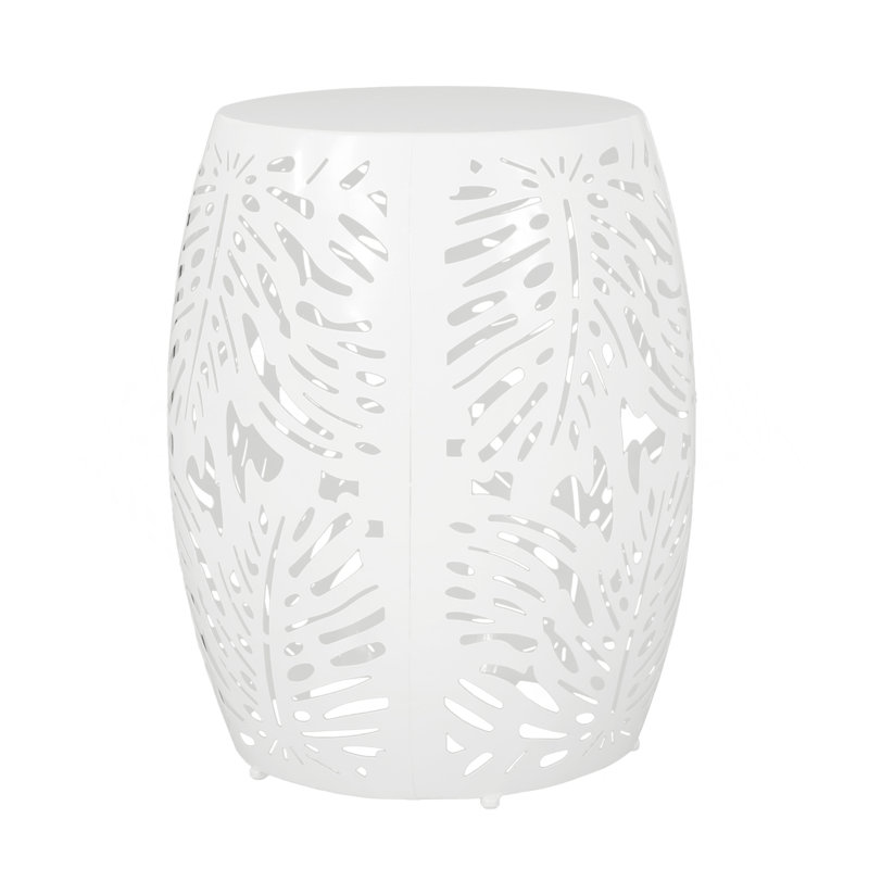 Metal End Table -Large, White