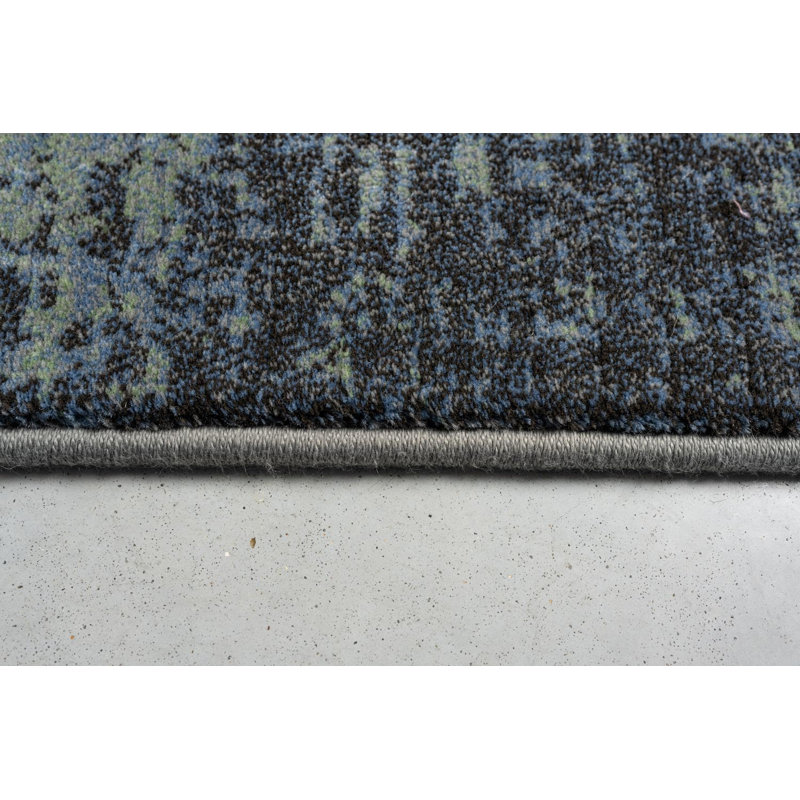 Galleria Power Loom Polypropylene Rug, Black/Green, Rectangle 160 x 230 cm