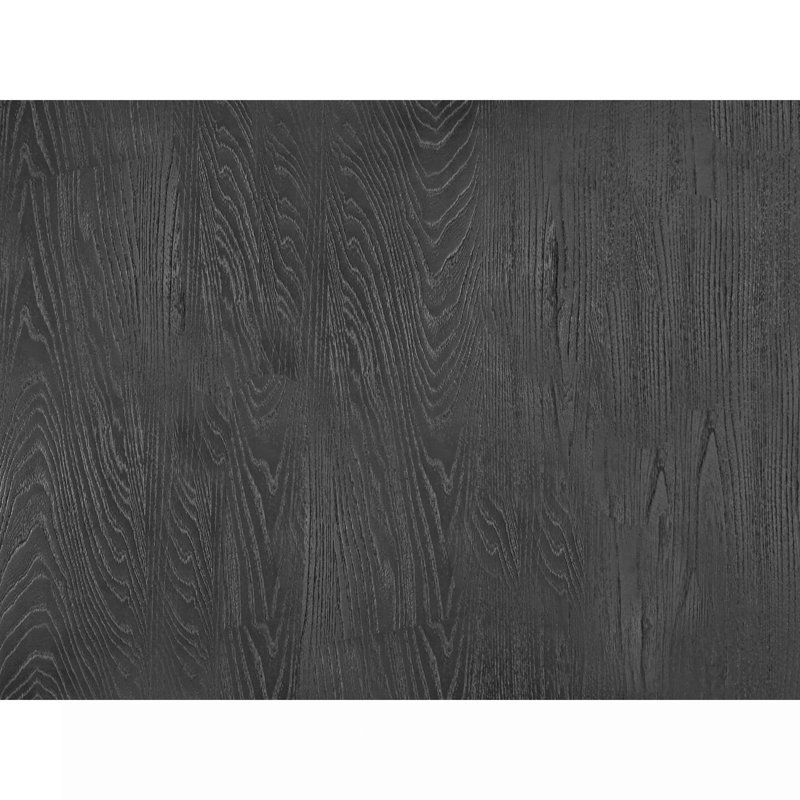 Table de salle à manger fonctionnelle gris anthracite et placage de bois massif