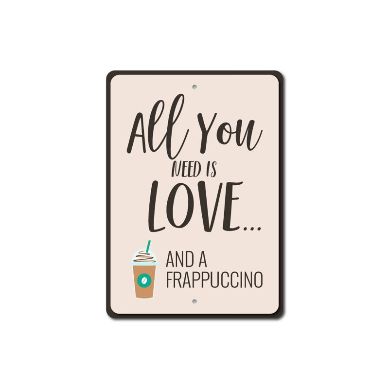 Plaque Frappuccino, H 18 po x l 12 po x P 0,06 po