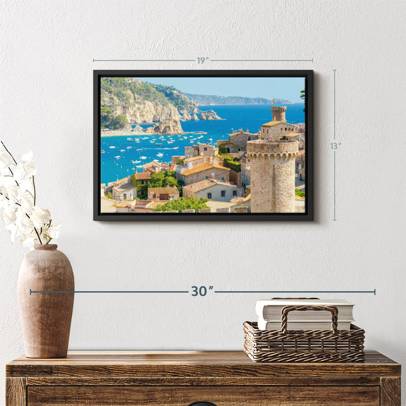 Places "Art mural espagnol Tossa De Mar", H 13 po x l 19 po