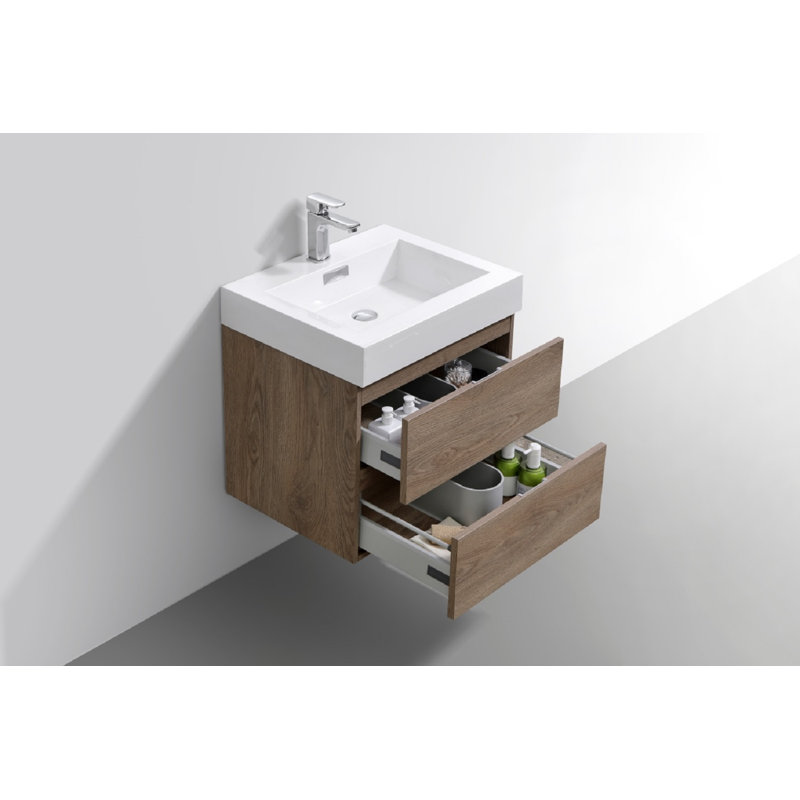 Parsonage Single Bathroom Vanity with Acrylic Top, Butternut