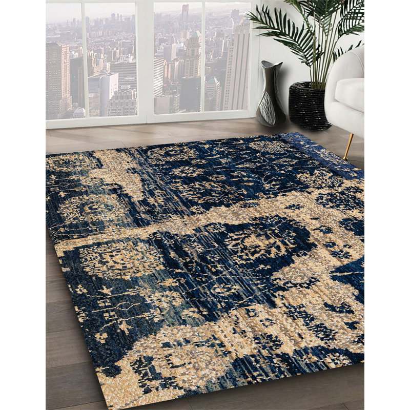 Aldene Abstract Indoor Rug, Round 4'