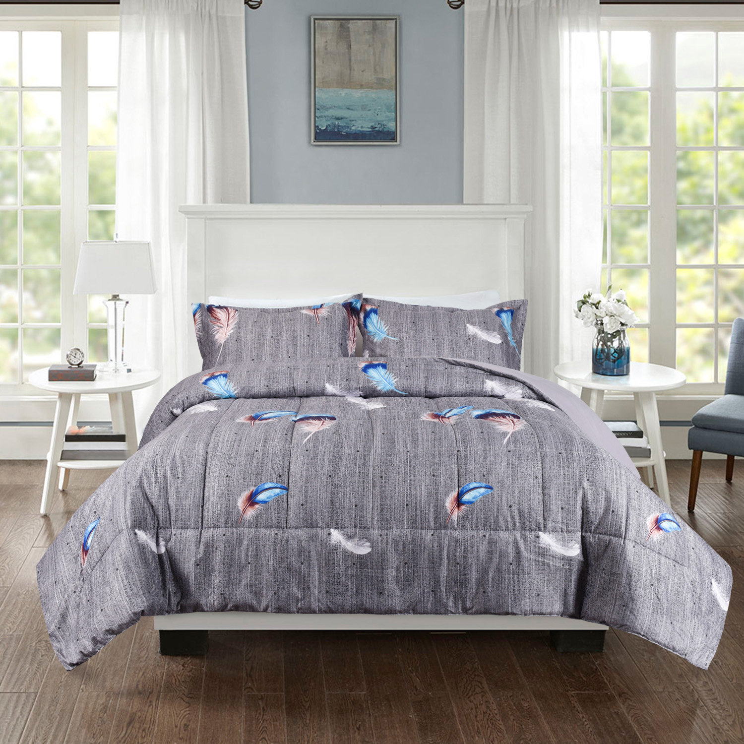 Arvle Down Alternative Molly Botanicals Reversible Comforter Set August Grove Size: Queen Comforter + 2 Pillow Shams