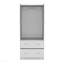 Armoire avec portes doubles, 2 tiroirs et tringle blanche-910529986