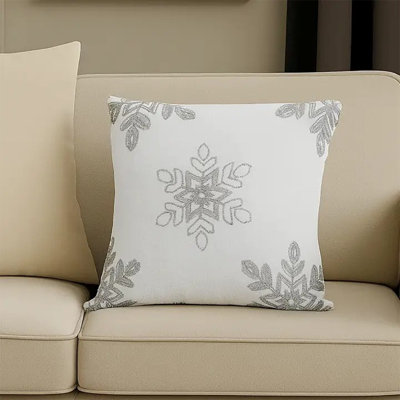 Embroidered Outdoor Throw Pillow