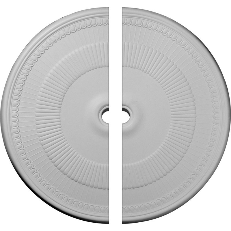 Endurathane Nevio Ceiling Medallion, 51 1/8"OD x 3 5/8"ID x 1 1/2"P (Fits Canopies up to 4 3/4"), Two Piece, Factory Primed