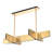 7-Light Brass LED Chandelier With White Acrylic Diffusers