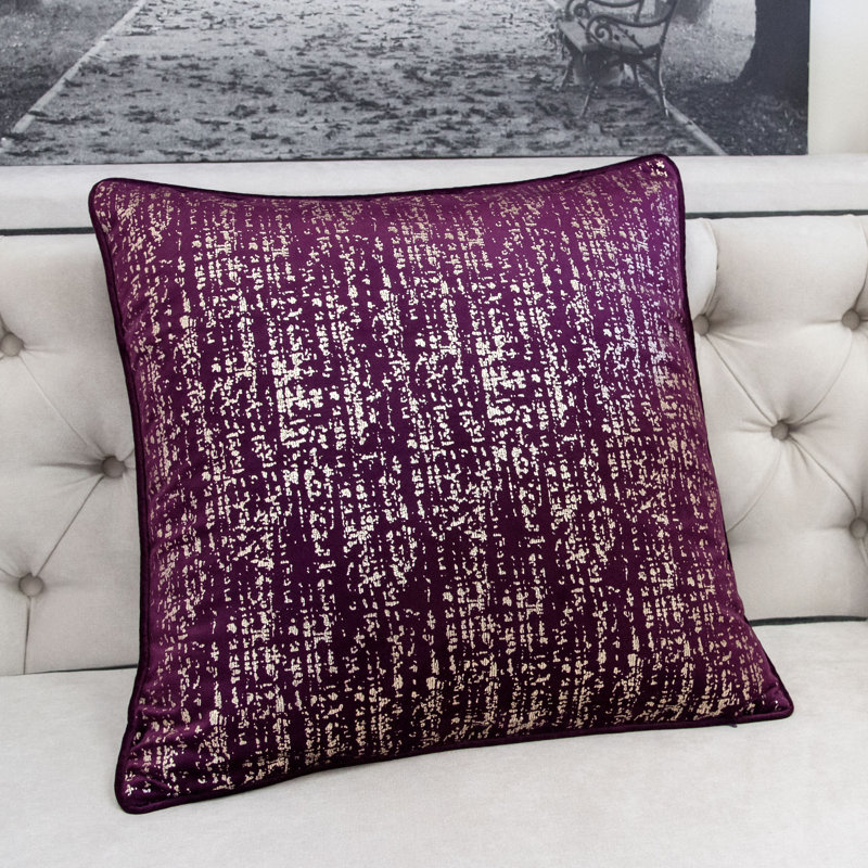  Housse de coussin carré et insert, Mauve, 20 po x 20 po, Polyester