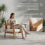 Chaise longue d'extérieur de style Mid-Century avec coussins, assise en bois massif durable résistante aux intempéries