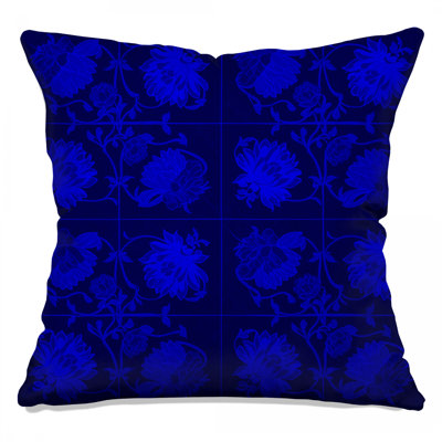 Coussins décoratifs bleus à motif floral