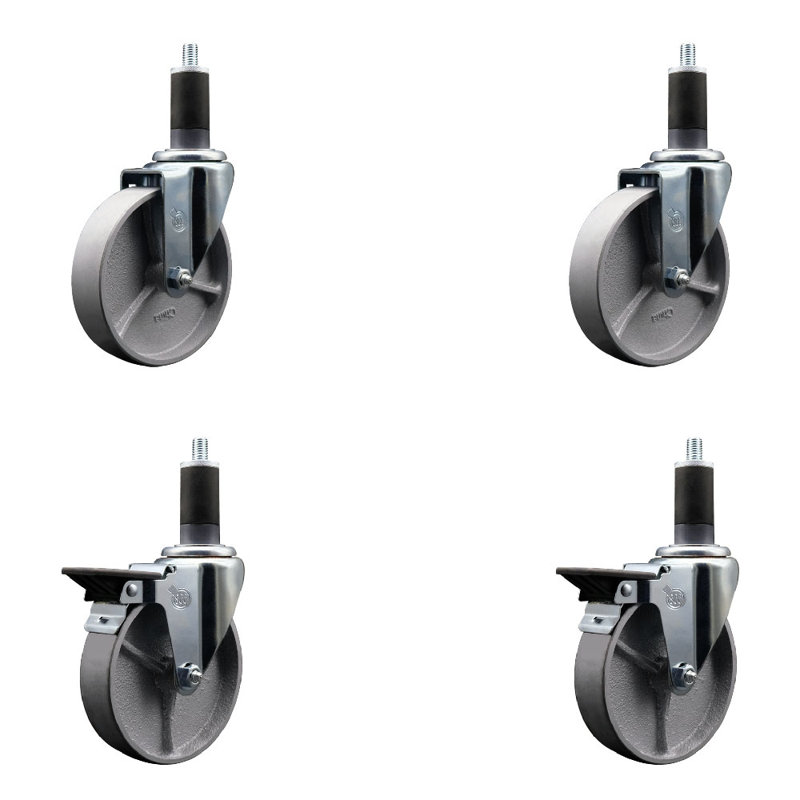 Ensemble de roulettes semi-pivotantes extensibles de 1 1/4 po à 2 roues SCC