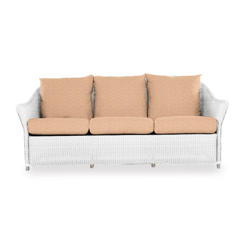 Weekend Retreat Outdoor 3 - Seat Patio Sofa, White, Serena Floral Meadow
