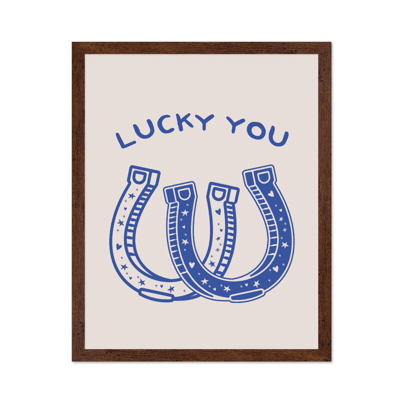 Bleu Lucky You, Affiche, H 11 po x l 14 po, Encadrement brun