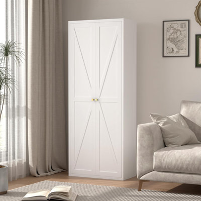 Armoire de rangement pour garde-manger de 71 po, grande armoire de cuisine Farmhouse, armoire de rangement pour garage avec portes et tablettes réglables