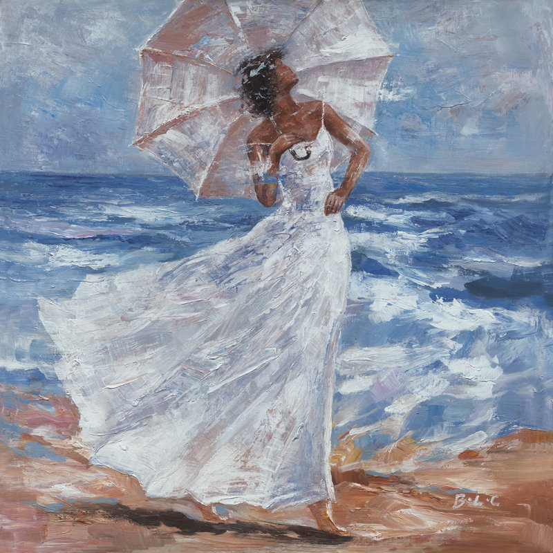 Velmanikandan Proud Girl By The Sea sur toile, H 12 po x l 12 po x P 1 po