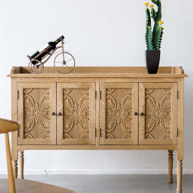 Retro Simple Carved Large-Capacity Console Table