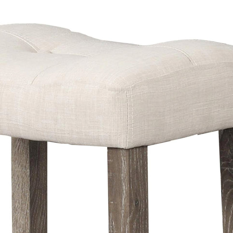 Table de salle à manger 5 pièces pour comptoir, table carrée en chêne 36 pouces avec 4 tabourets en mélange de lin, style Mid-Century moderne, 4 places, finition bois grain foncé, bois franc d'ingénierie transitionnel de 36 pouces de hauteur, assemblage facile