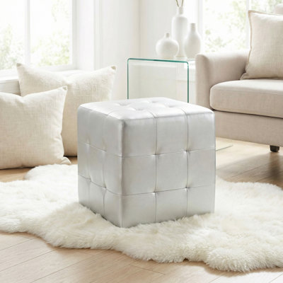 Faux Leather Ottoman
