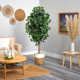 72'' Faux Ficus Tree in Burlap, Cotton Planter