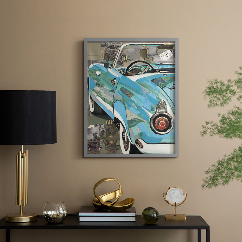 Thunderbird, reproduction encadrée - bois massif, H 21 po x l 17 po, Gris