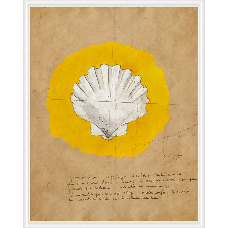 Shell 1 Print by Paule Marrot, 54" H x 43" W x 1.25" D, White Framed