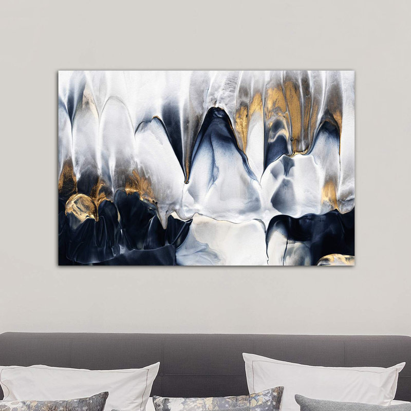 «Abstract Flow II» par Elisabeth Fredriksson - reproduction imprimée, H 40 po x l 60 po x 1,5 po, Toile tendue